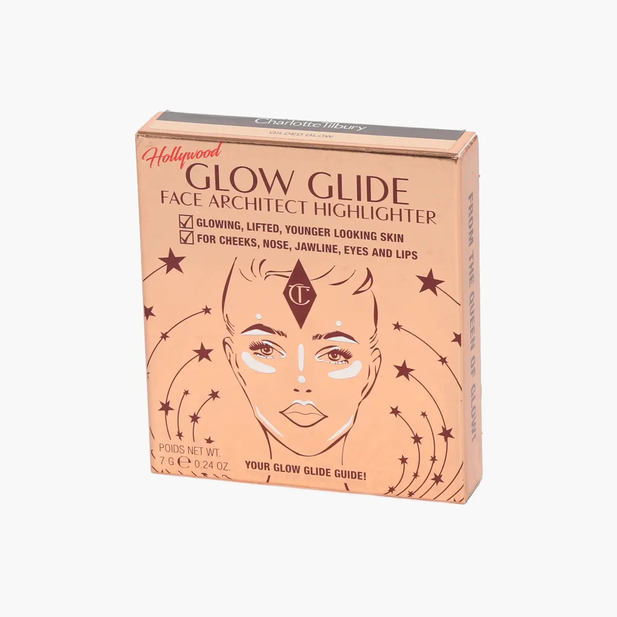 Moonlit Glow: Hollywood Glow Glide Nude Powder Highlighter | Charlotte Tilbury