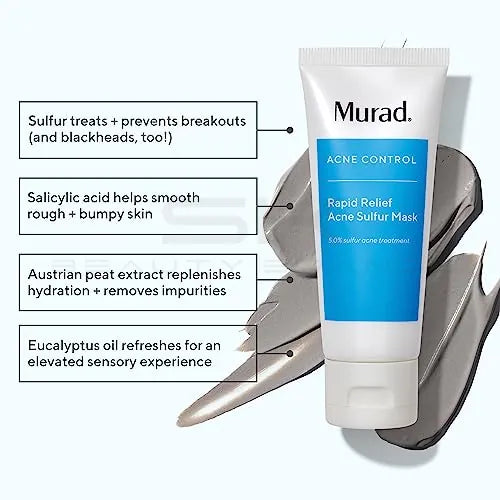 Murad | מסכת פנים טיפולית עם גופרית לעור הנוטה לפצעונים "Rapid Relief Acne Sulfur Mask"