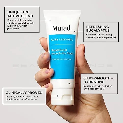 טען תמונה 1 בתצוגת גלריה. Murad | מסכת פנים טיפולית עם גופרית לעור הנוטה לפצעונים "Rapid Relief Acne Sulfur Mask"