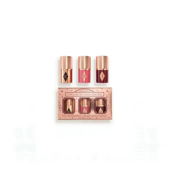 Charlotte Tilbury | מארז 3 סטיקים מיני לסומק והיילייטר "Unreal Blush + Glow Mini Trio"