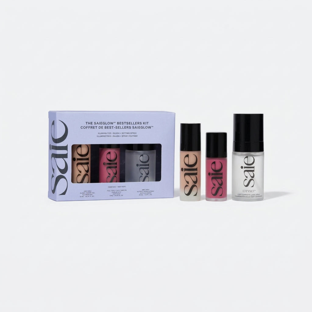 Saie | מארז סומק, פריימר מאיר וספריי מקבע "Saieglow Bestsellers Kit"