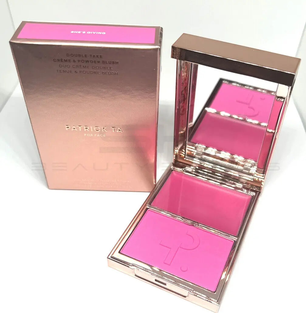 Major Headlines Double-Take Crème & Powder Blush Duo - She's Giving (Vibrant Blue Pink)